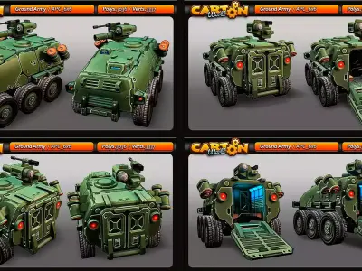 CARTOON Army Low-poly 3D model