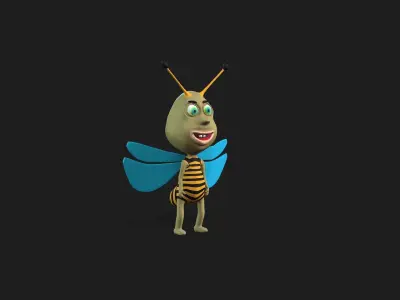 Bee 3D Low-poly 3D model