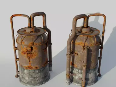 Rusted Metal Silo 3D model