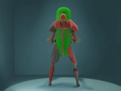 Cucumber rick Low-poly 3D model