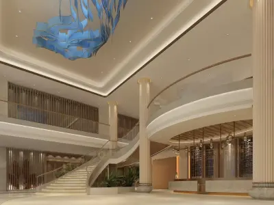 Modern lobby 01 3D model