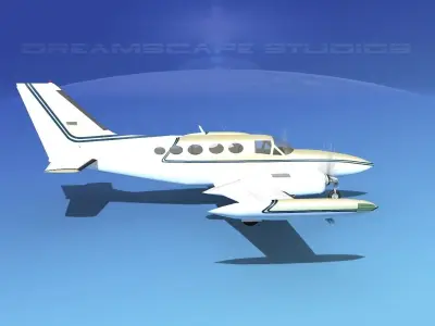 Cessna 414 Chancellor V02 3D model