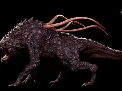 lizard Dragon Low-poly 3D model