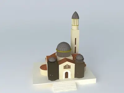 Church Notre Dame in Ribérac Free 3D model