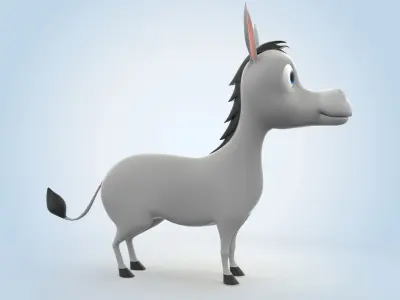 Donkey cartoon 3D model
