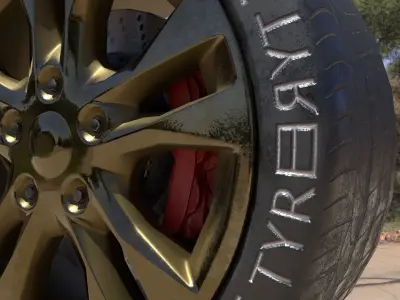 Car tyres sport  Low-poly 3D model