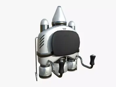 Jetpack D08 Light Steel - SciFi Character Design Low-poly 3D model