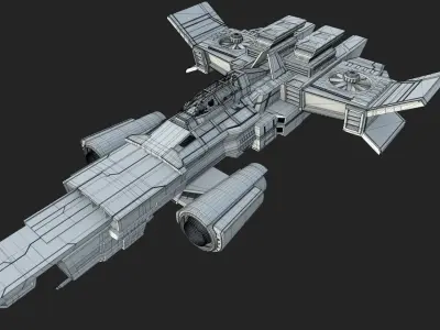 spaceship 3D model 4