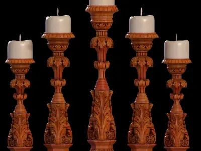 Candlestick for Render and CNC and 3D Print 3D model