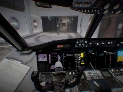 Boeing 737 Max Airplane Cockpit Low-poly 3D model