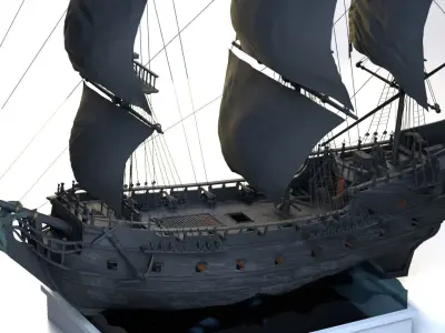 Galleon Black Pearl Sailing Pirates 3D model