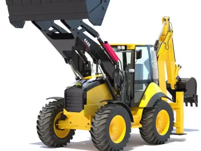 Backhoe Loader Cat 411E 3D model