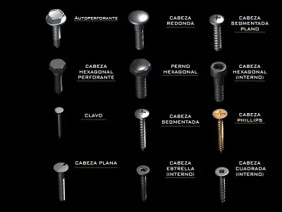 screws Free low-poly 3D model