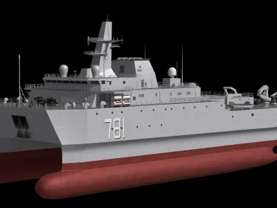 Chinese Navy 927 marine acoustic surveillance ship PLA Navy  3D model