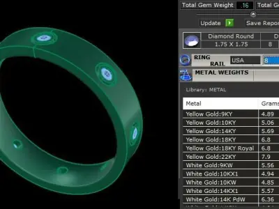 Infinity Diamond Box Band Ring Engagement Fashion Size8 3D print model