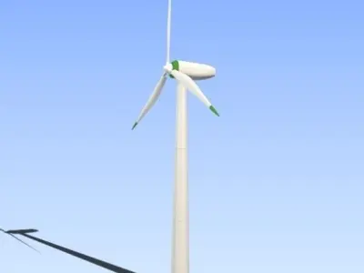 Eco Wind turbine Low-poly 3D model