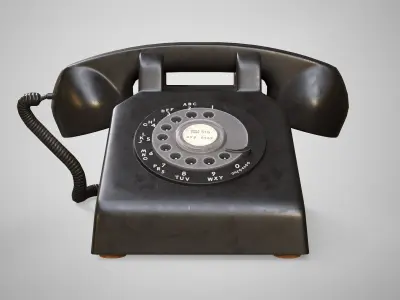 Old Rotary Phone - Retro Dial Telephone Low-poly 3D model