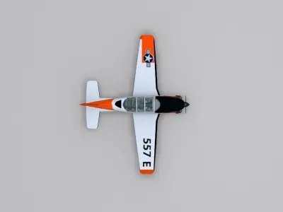 Beechcraft T-34C Mentor Low-poly 3D model