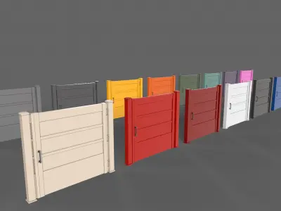 PBR Metal Gate A2 Low-poly 3D model