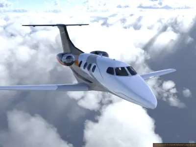 Embraer Phenom 100  private jet detailed 3d model Low-poly 3D model