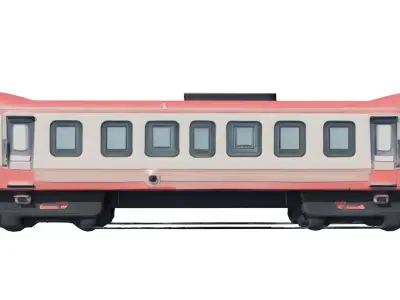Stylized Retro Train Engine Lowpoly PBR Asset Low-poly 3D model