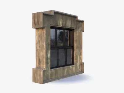 Cement Window 0001 Low-poly 3D model