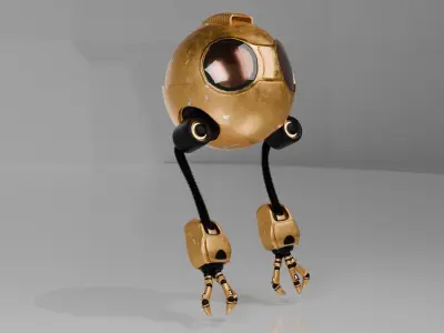 Hovering Spy Robot - Easy Control Rig Low-poly 3D model