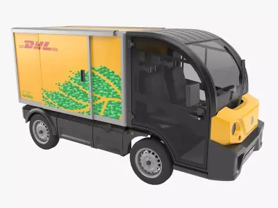 DHL delivery truck 3D model