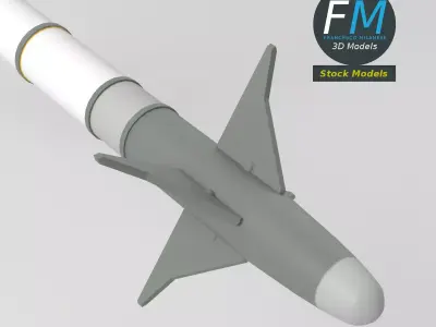 Stylized short range air-to-air missile 3D model