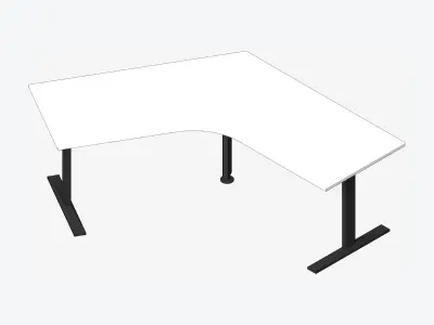 Desk - Single - Officetec - Angular - 120 Deg - Fixed Height Low-poly 3D model