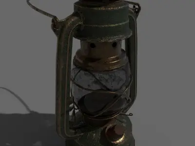 lowpoly lamp old lantern Low-poly 3D model