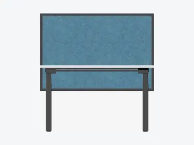 Desk - Adjustable - Integral - 3 Column - Double Low-poly 3D model