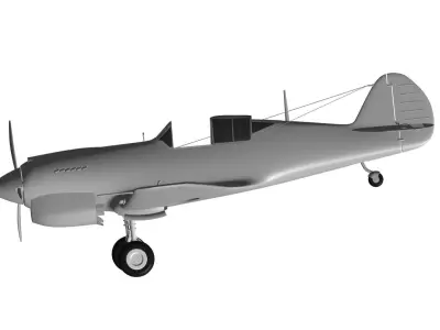 Curtiss P-40E Kittyhawk 3D model