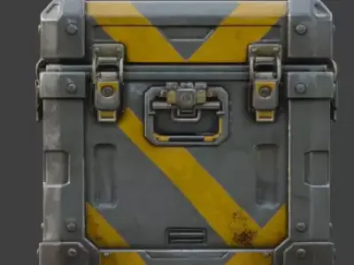 Realistic Sci-Fi Hazard Crate 3D Model Low-poly 3D model