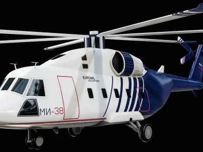 Lowpoly Helicopter Mi-38 3D model