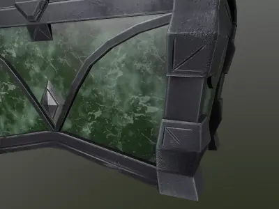 Stylized 3D low poly malachite chest Low-poly 3D model