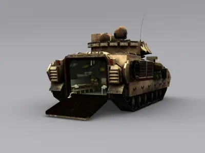 M2 Bradley with back interior Low-poly 3D model