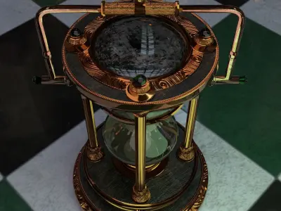 Hourglass Steampunk 3D model