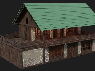 Old Medieval Building 4K Textures GameReady 135 Low-poly 3D model