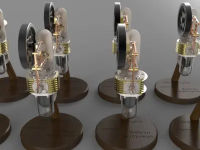 Vertical Stirling Engine Free 3D model purchase