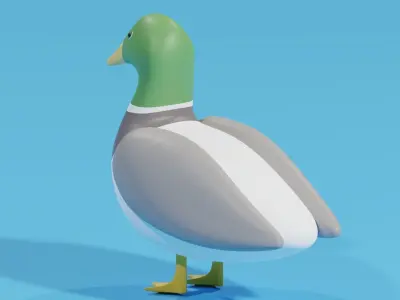 Cartoon Duck 3D model get