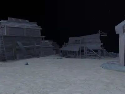 Desolate Island Settlement 3D model