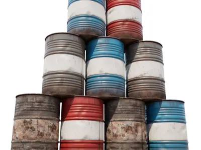 Metal Barrel Low-poly 3D model buy