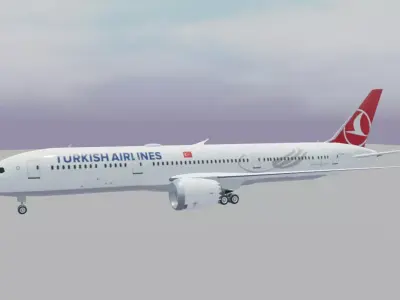 Turkish Airlines Boeing 787-9 dreamliner Low-poly 3D model