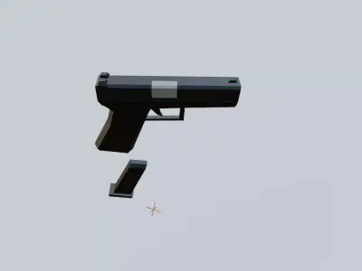 Glock-17 Low poly Low-poly 3D model