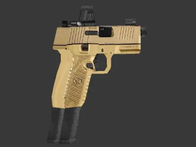 Low Poly FN 509 Midsize Tactical Pistol Low-poly 3D model