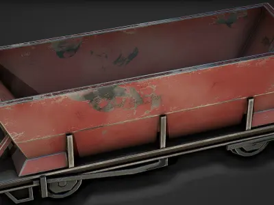 Coal Wagon Low Poly Mobile Ready Low-poly 3D model