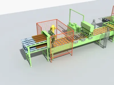 Industrial Equipment 17 - Sandwich Burger Production Line 3D model