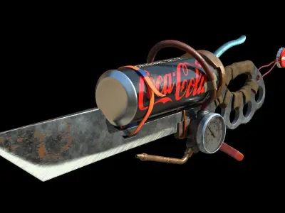 Knife coca cola Low-poly 3D model