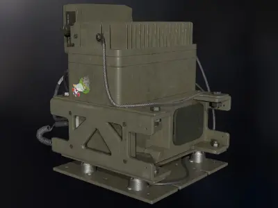 Military radiostation PRC-2082 Low-poly 3D model